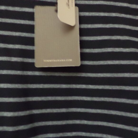 Tommy Bahama T-Shirt Long Sleeves ~Black + Gun Metal Stripes-Size: Large NWT $58 - Picture 4 of 10